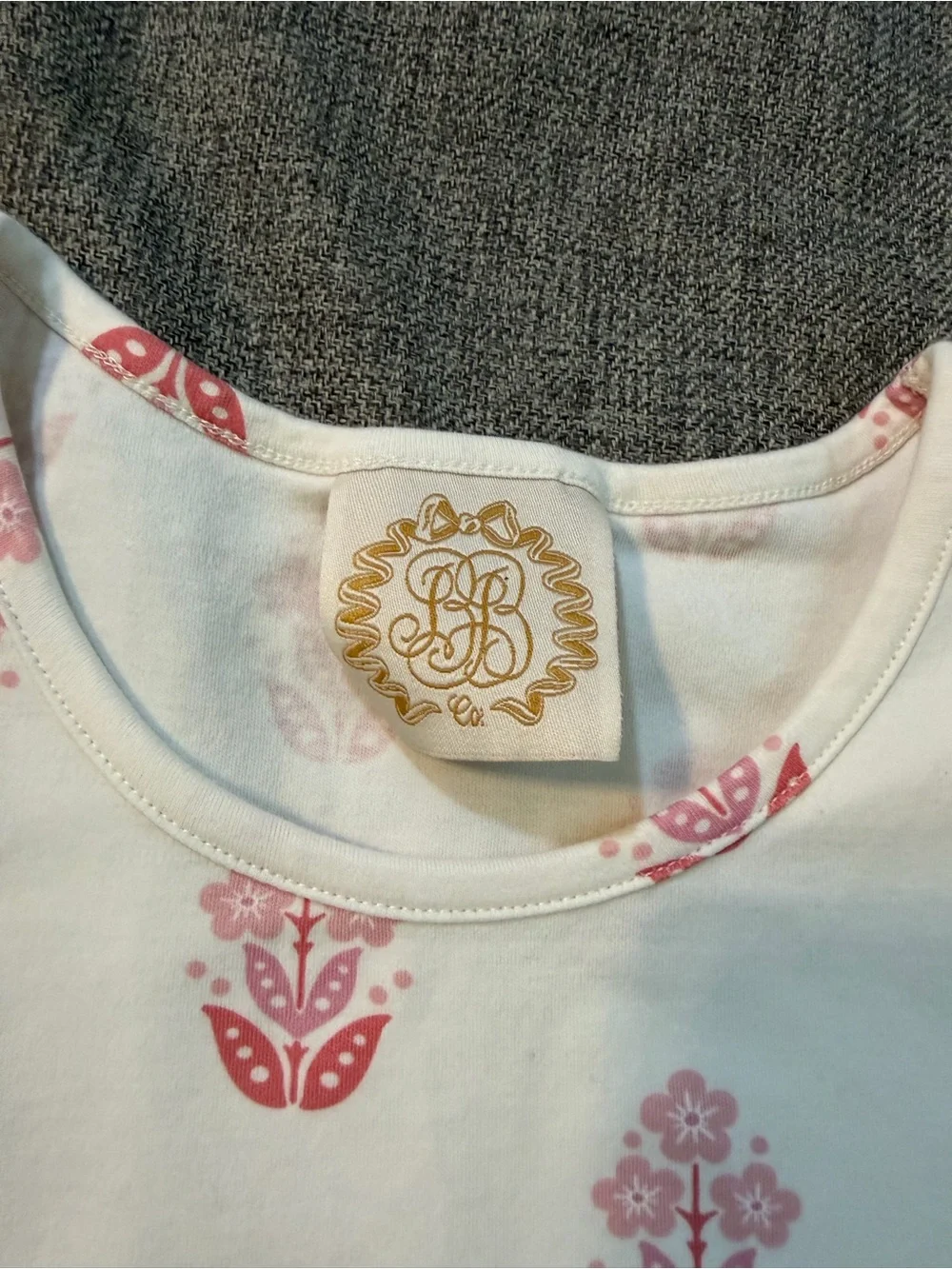 The Beaufort Bonnet Company Polly White Dress with Pink Floral Print size 14